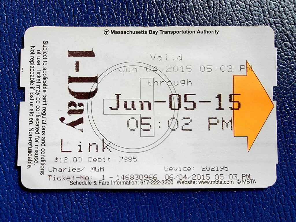 Here's the “T” day pass I copped during my first trip to Boston in 2015. I love the accents up there in New England. I have hilarious accent tales/impressions on deck to share.