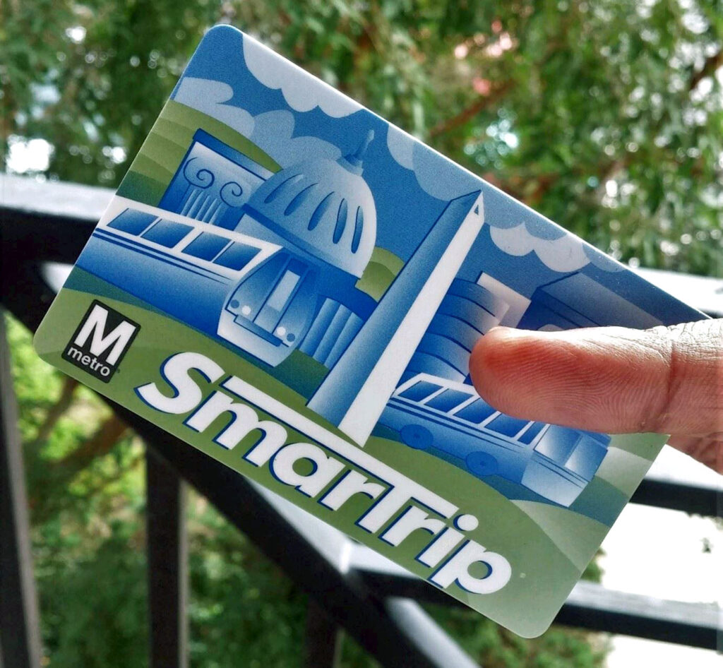 Use a SmarTrip card to ride the Washington Metro, which is the second-busiest rapid transit system in the United States.