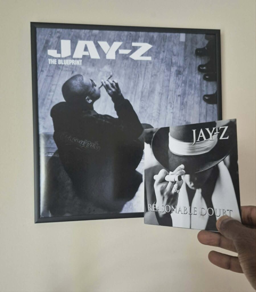 Here’s my “Reasonable Doubt” CD cover and “Blueprint” vinyl cover. Jay-Z’s Yankee Stadium concerts celebrated those two albums’ 30th and 25th anniversaries, respectively. They’re widely regarded as his flagship works.
