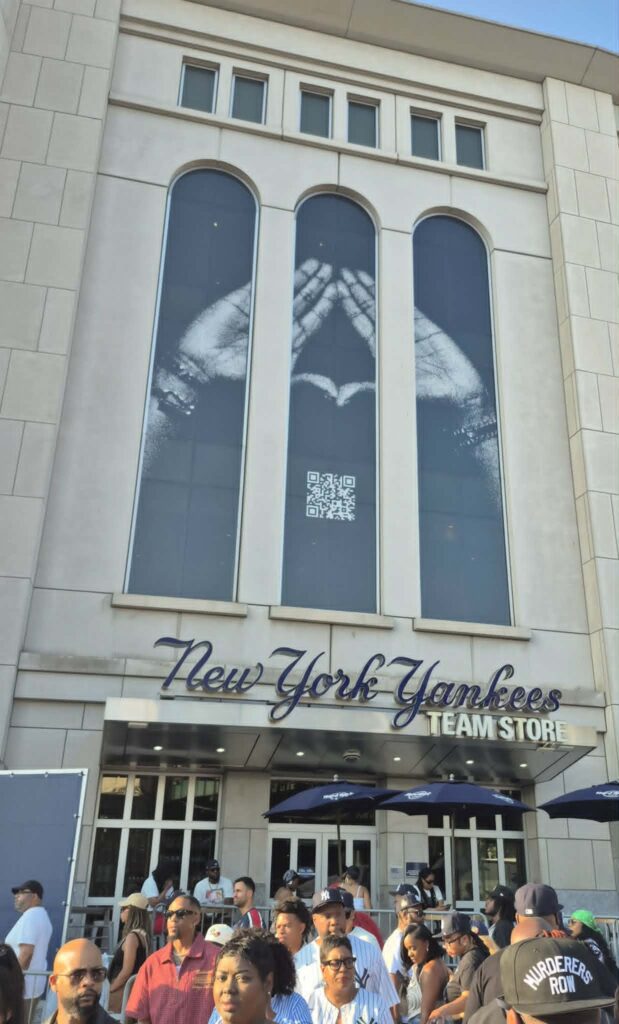 Yankee Stadium was outfitted inside and out with Jay-Z and Roc Nation-themed imagery.